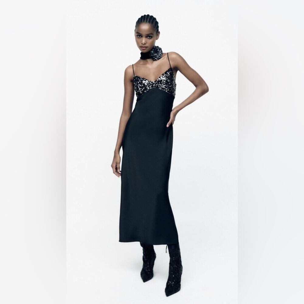 Zara Sequin Slip Dress